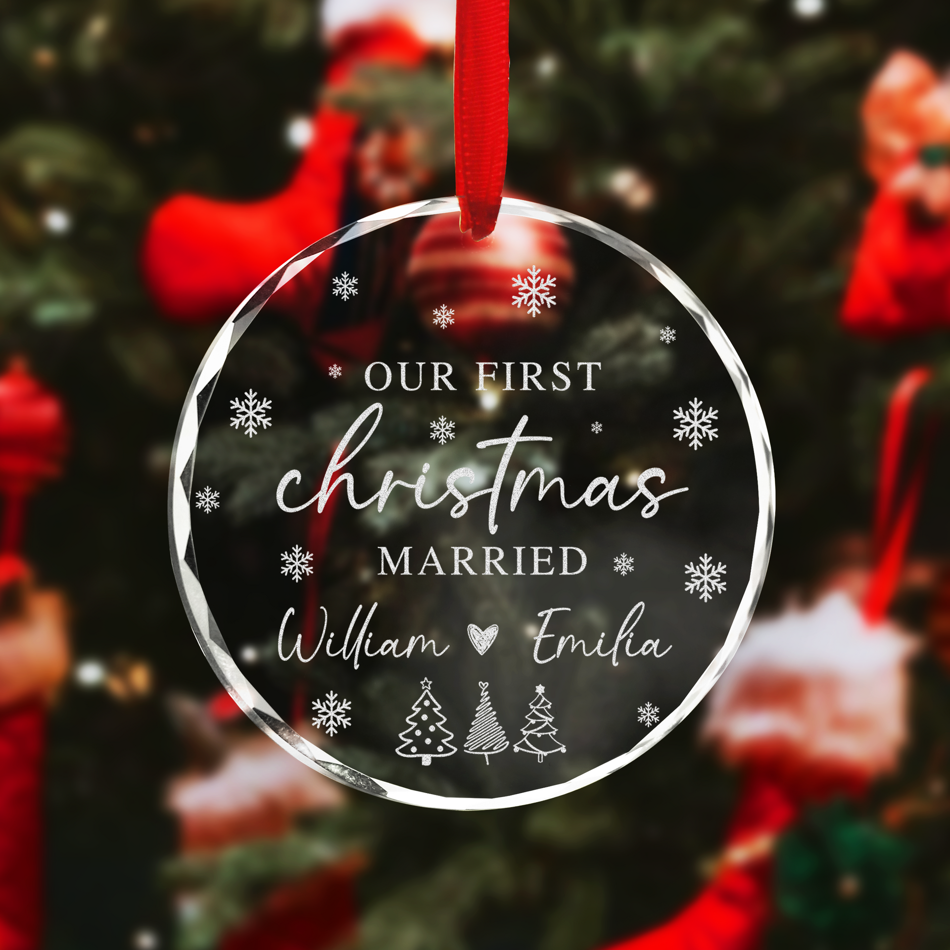 Personalized Our First Christmas Married Ornament First