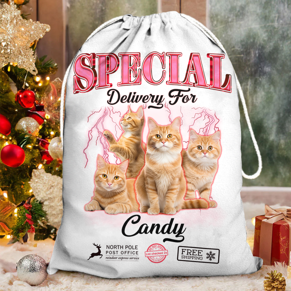 Personalized Christmas Special Delivery Bag - Custom Photo Christmas Present Sack - Christmas Bag Gift