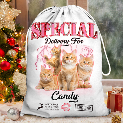 Personalized Christmas Special Delivery Bag - Custom Photo Christmas Present Sack - Christmas Bag Gift