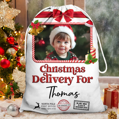 Personalized Name Christmas Sack - Christmas Delivery Gift Bag for Kids and Adults