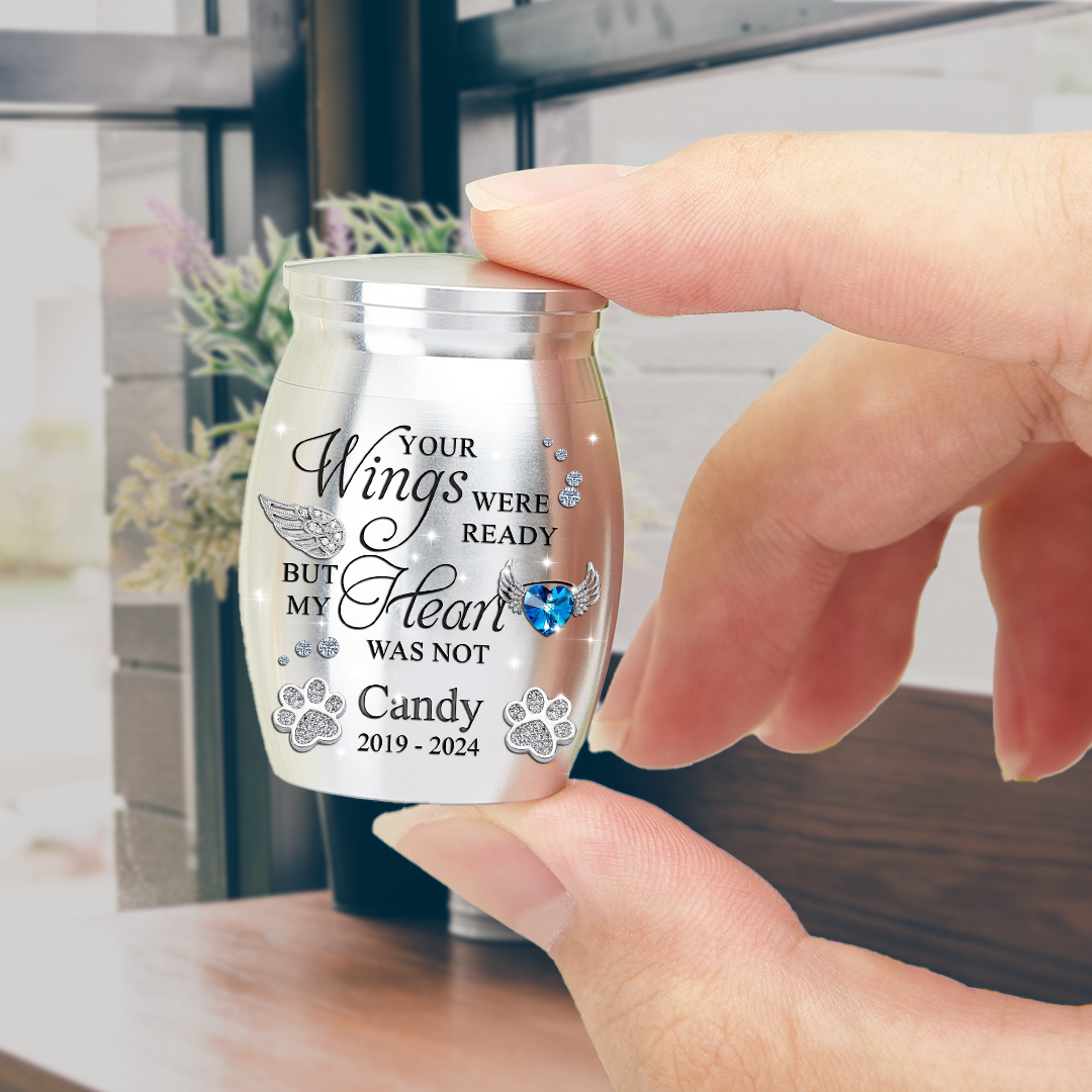 You Left Pawprints In My Heart I will carry You With Me - Mini Keepsake Urn for Ashes - Memorial Gift
