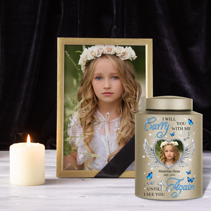 Hardest Goodbye - In Loving Memories - Keepsake Urn for Ashes - Stainless Steel Urns