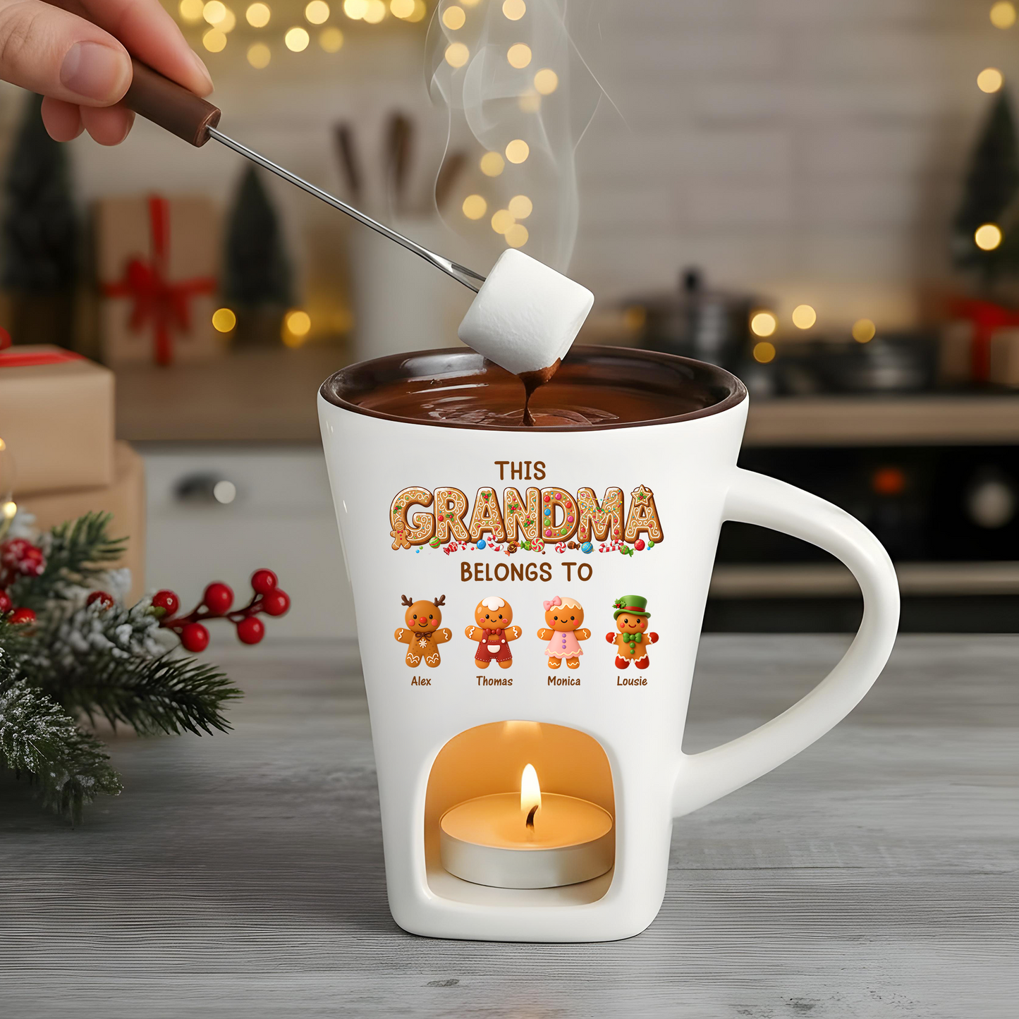 This Grandma Belongs To Hot Chocolate Fondue Mug – Custom Coffee Mug, Unique Christmas Gift