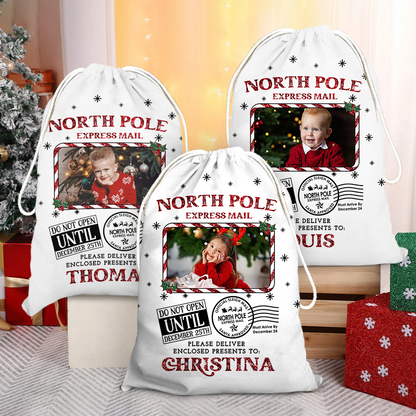 Custom Photo North Pole Christmas Bag - Personalized Custom Christmas Sack