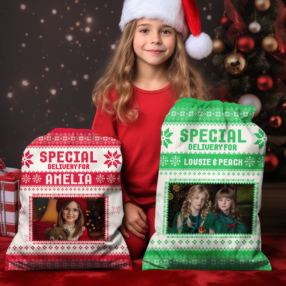Custom Name Christmas Bag - Personalized Christmas Gift Bag for Kids and Adults - Santa Bag Christmas