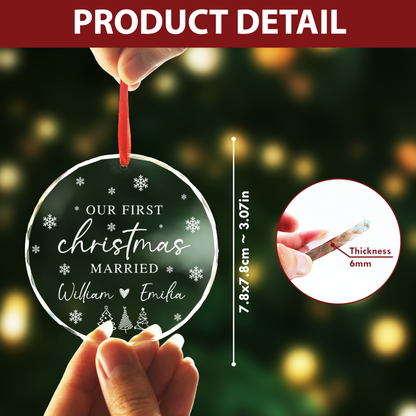 Personalized Our First Christmas Married Ornament - First Christmas Ornament