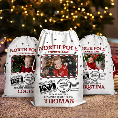 Custom Photo North Pole Christmas Bag - Personalized Custom Christmas Sack