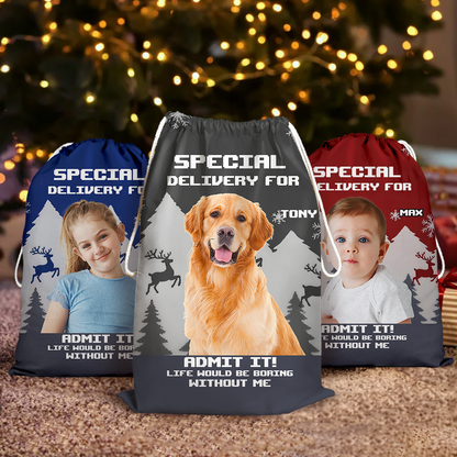Christmas Boring Without Us Christmas Bag - Personalized Christmas Gift Bag for Kids and Adults