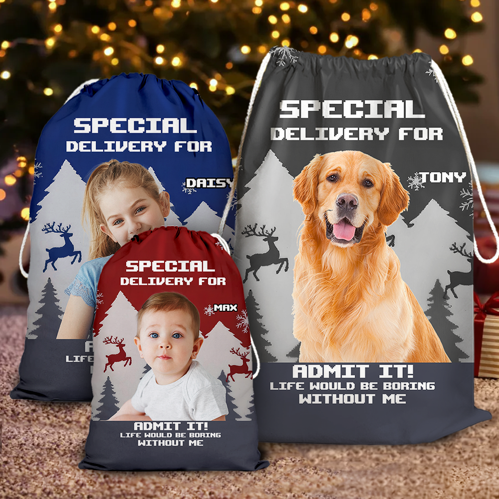 Christmas Boring Without Us Christmas Bag - Personalized Christmas Gift Bag for Kids and Adults
