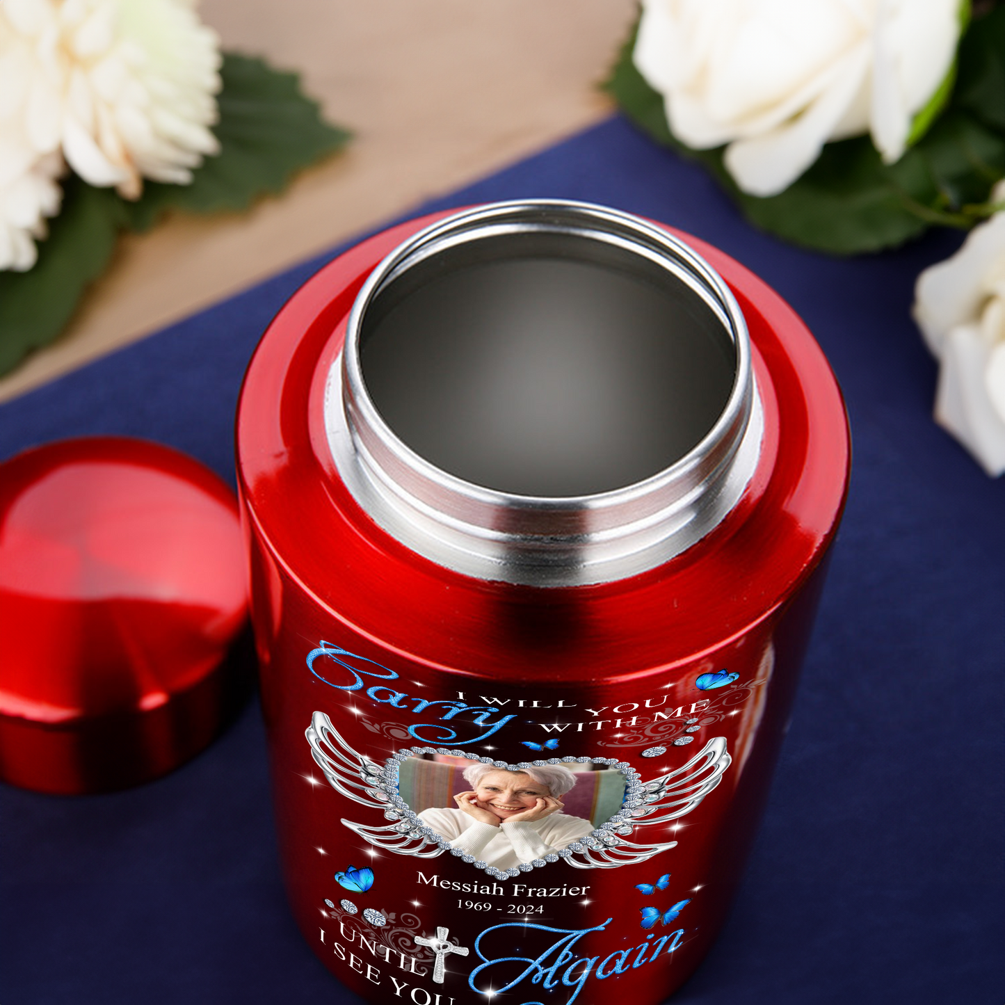 Hardest Goodbye - In Loving Memories - Keepsake Urn for Ashes - Stainless Steel Urns