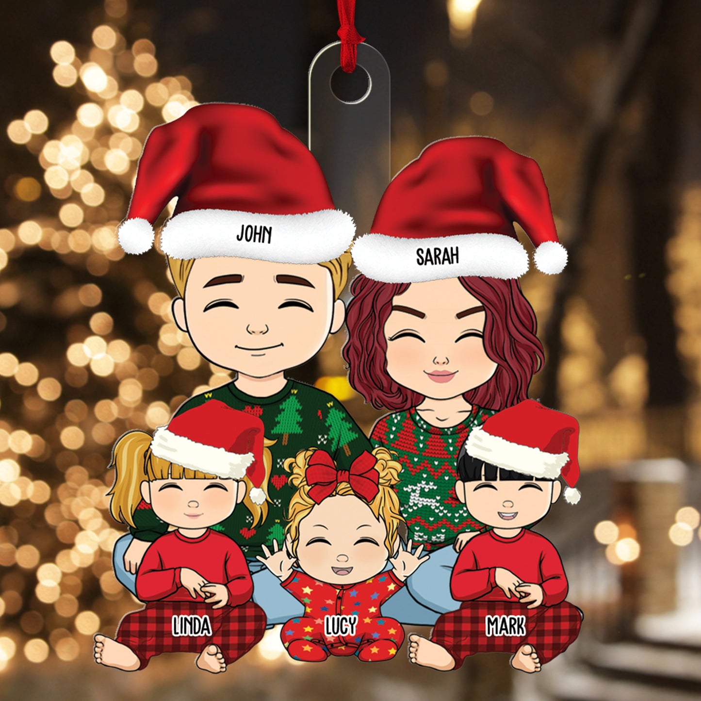Our Family This Christmas Gifts For Family 2023 - Personalized Custom Shape Acrylic Ornament