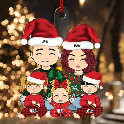 Our Family This Christmas Gifts For Family 2023 - Personalized Custom Shape Acrylic Ornament